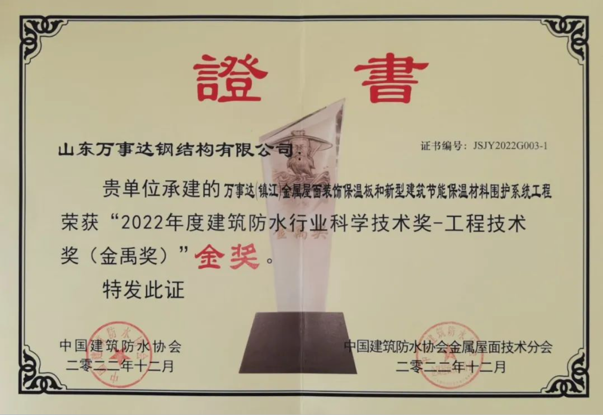 喜訊丨萬(wàn)事達(dá)獲多項(xiàng)殊榮——第九屆全國(guó)金屬圍護(hù)系統(tǒng)行業(yè)大會(huì)召開(kāi)(圖6)